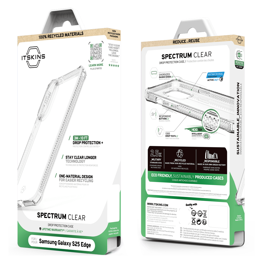 Wholesale cell phone accessory ITSKINS - Spectrum_R Clear Case for Samsung Galaxy S25 Edge -