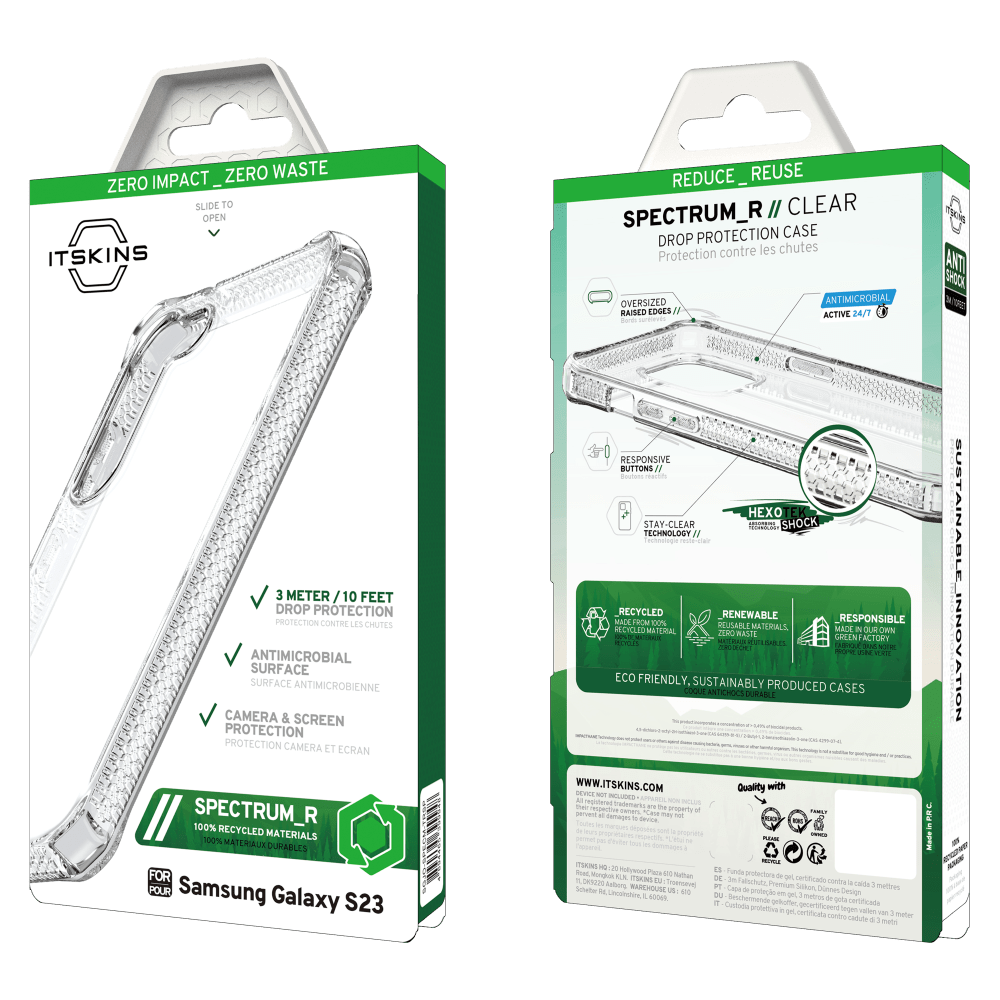 Wholesale cell phone accessory ITSKINS - Spectrum_R Clear Case for Samsung Galaxy S23 - Transparent