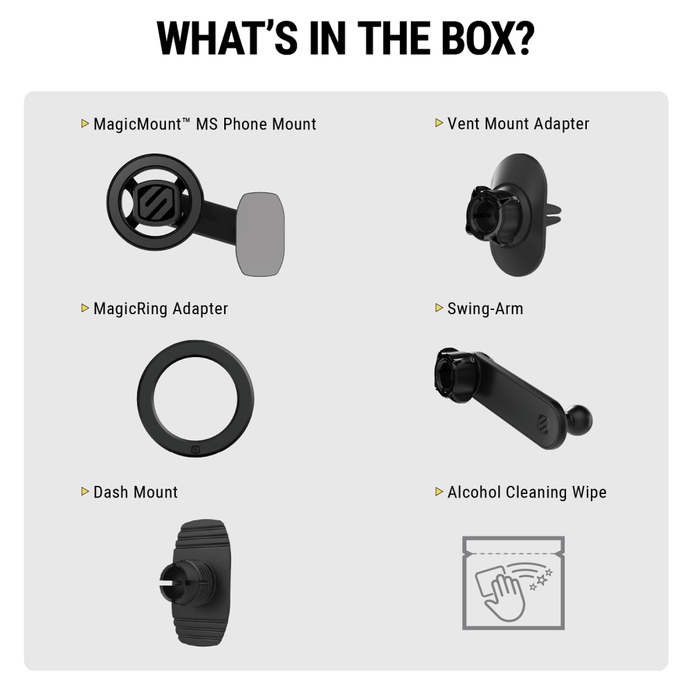 Wholesale cell phone accessory Scosche - MagicMount MagSafe 5 in 1 Magnetic Phone Mount - Black