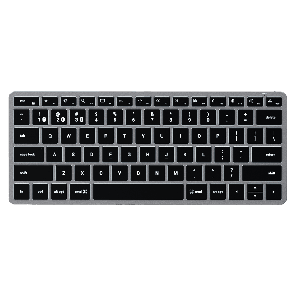 Wholesale cell phone accessory Satechi - Slim X1 Bluetooth Backlit Keyboard - Space Gray