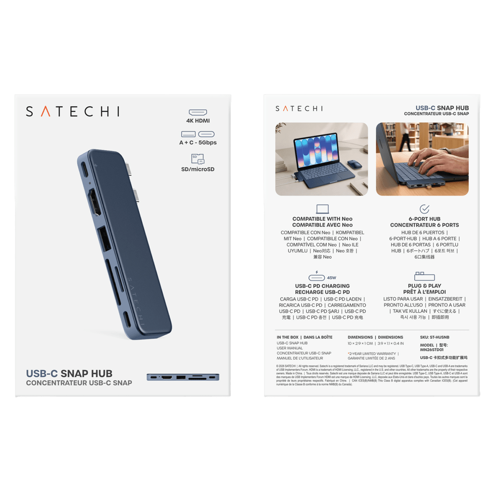 Wholesale cell phone accessory Satechi - USB C Snap Hub - Indigo
