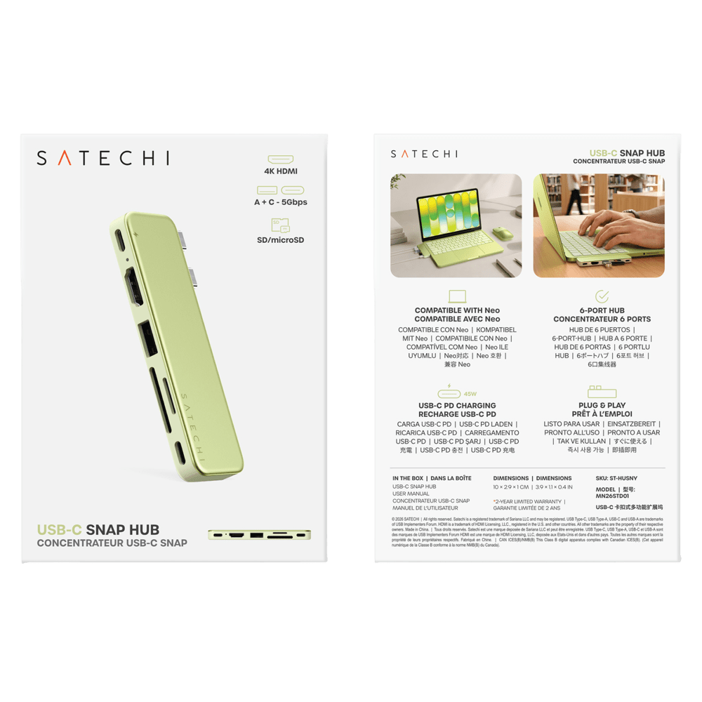 Wholesale cell phone accessory Satechi - USB C Snap Hub - Citrus