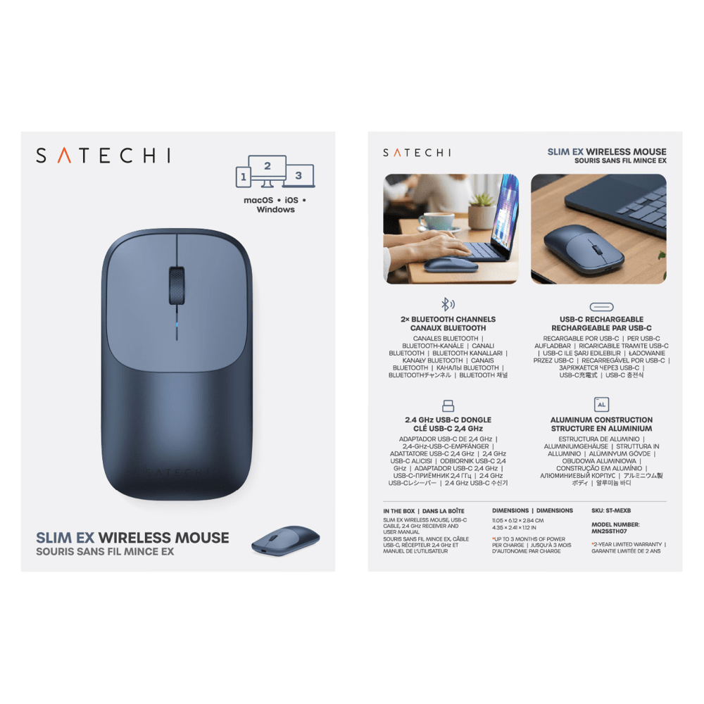 Wholesale cell phone accessory Satechi - Slim EX Wireless Mouse - Indigo