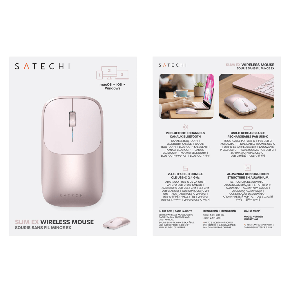 Wholesale cell phone accessory Satechi - Slim EX Wireless Mouse - Blush
