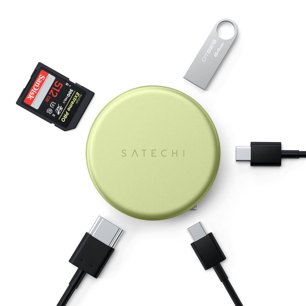 Wholesale cell phone accessory Satechi - OntheGo 5-in-1 Multiport Adapter - Citrus