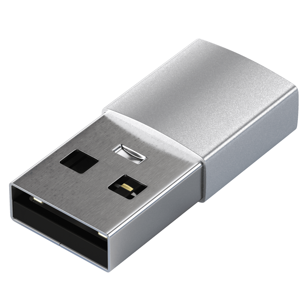 Wholesale cell phone accessory Satechi - Aluminum USB A 3.0 to USB C Adapter - Silver