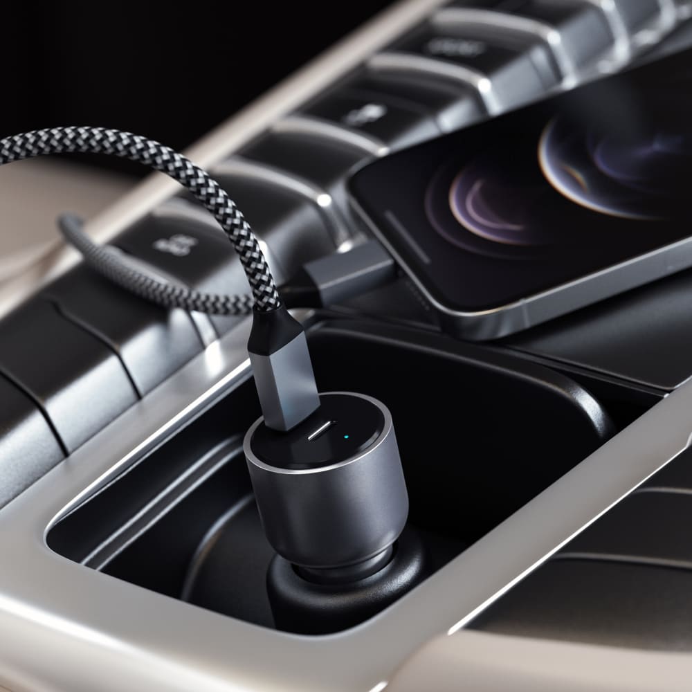 Wholesale cell phone accessory Satechi - Dual USB C PD Car Charger 40W - Space Gray