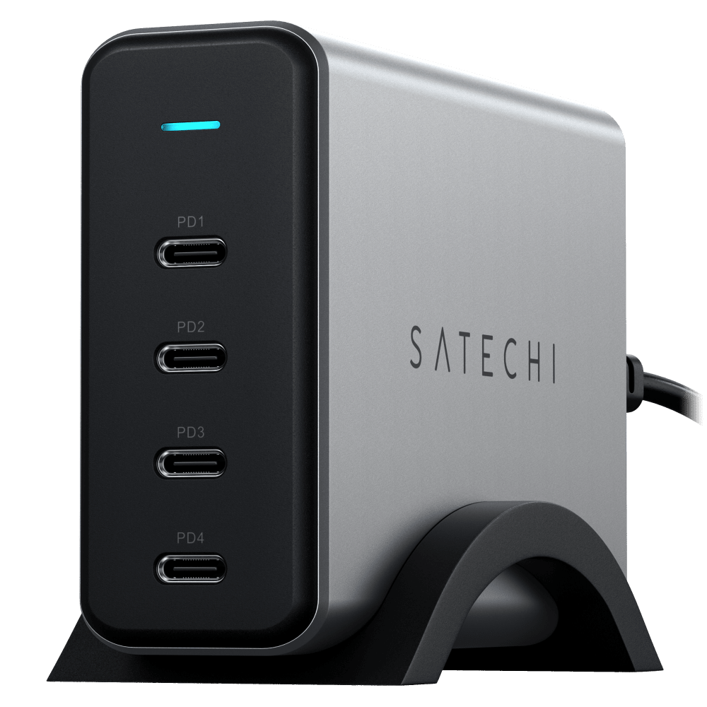 Wholesale cell phone accessory Satechi - USB C 4 Port PD GaN Charger 165W - Space Gray