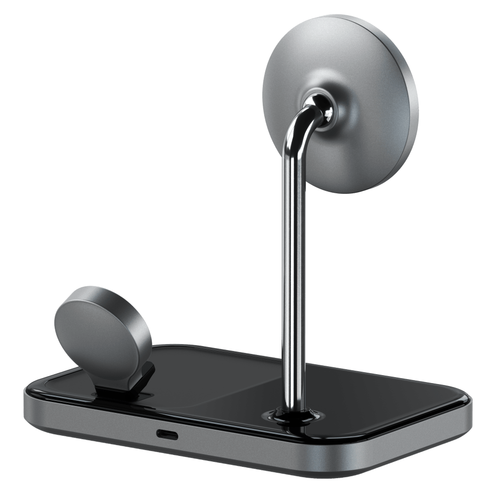 Wholesale cell phone accessory Satechi - 3 in 1 Magnetic Wireless Charging Stand - Space Gray