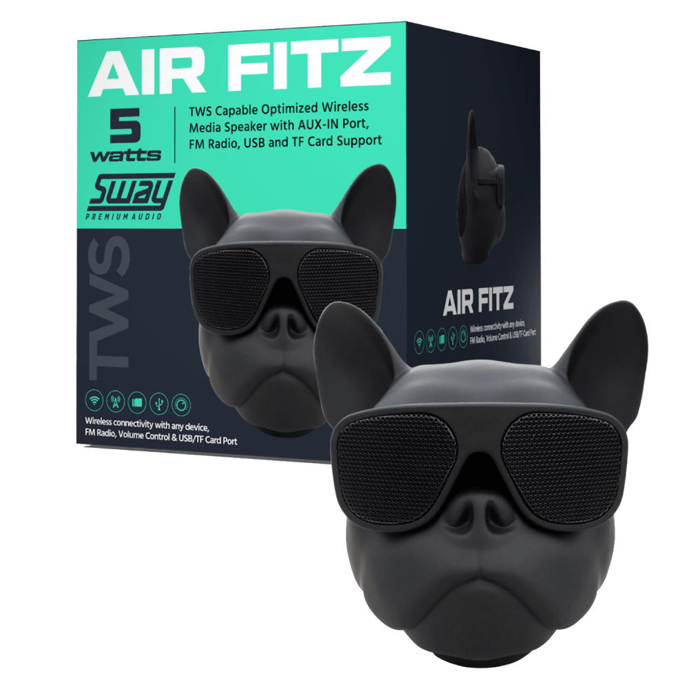 Wholesale cell phone accessory Sway - Air Fitz Desktop Bluetooth Media Speaker - Black