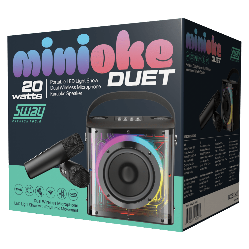 Wholesale cell phone accessory Sway - Minioke DUET 20W Speaker with Dual Wireless Microphones