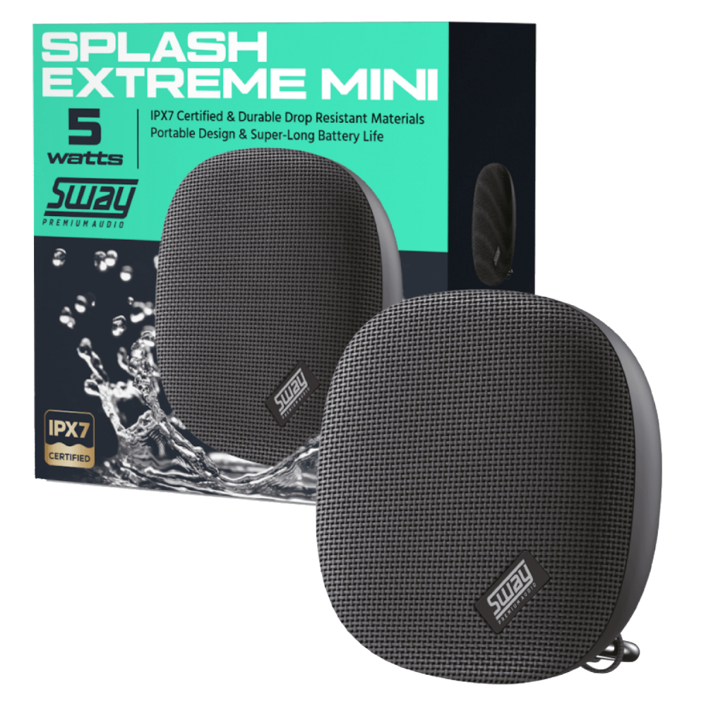 Wholesale cell phone accessory Sway - Splash Extreme Mini Waterproof Bluetooth Speaker - Black