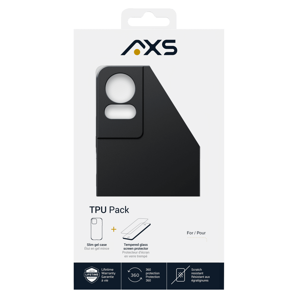 Wholesale cell phone accessory AXS - TPU Case with ARMORGlass Pack for TCL 50 LE - Black