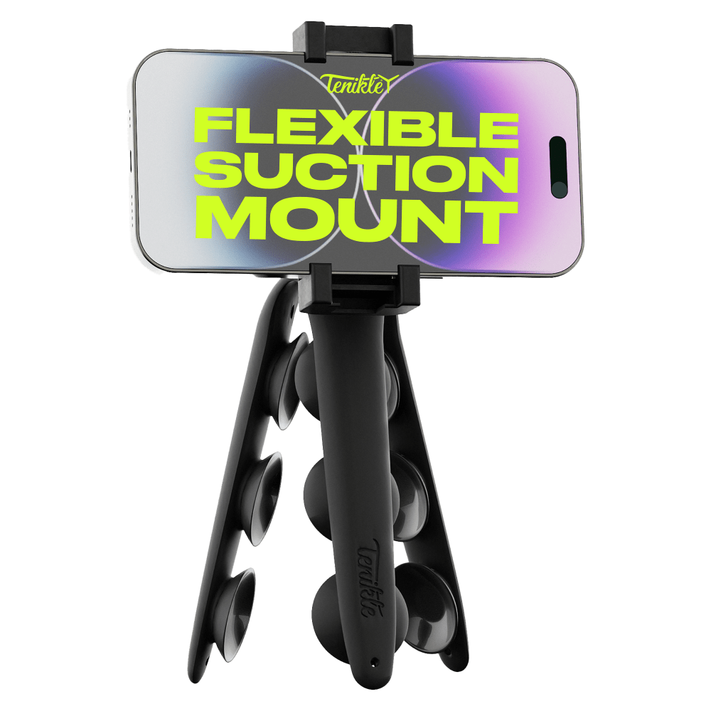 Wholesale cell phone accessory Tenikle - PRO Bendable Suction Cup Tripod Mount - Black