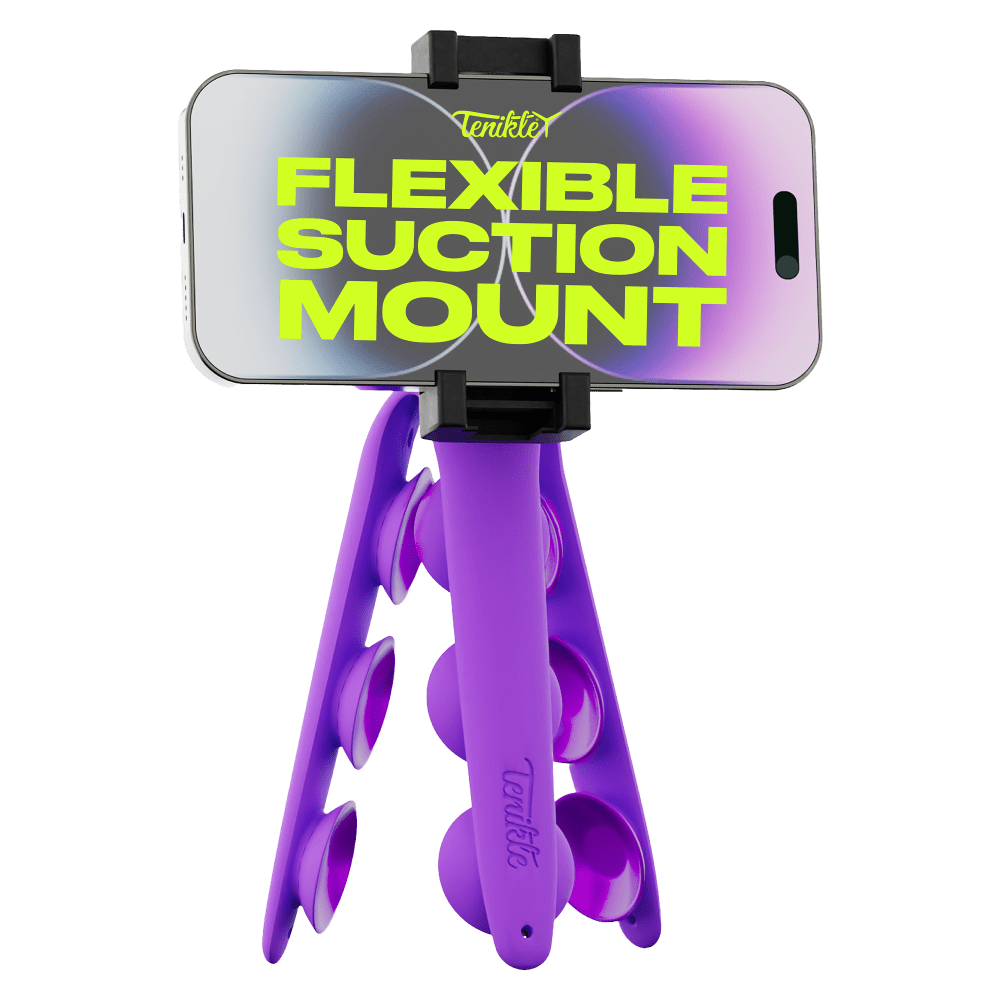 Wholesale cell phone accessory Tenikle - PRO Bendable Suction Cup Tripod Mount - Orchid Purple