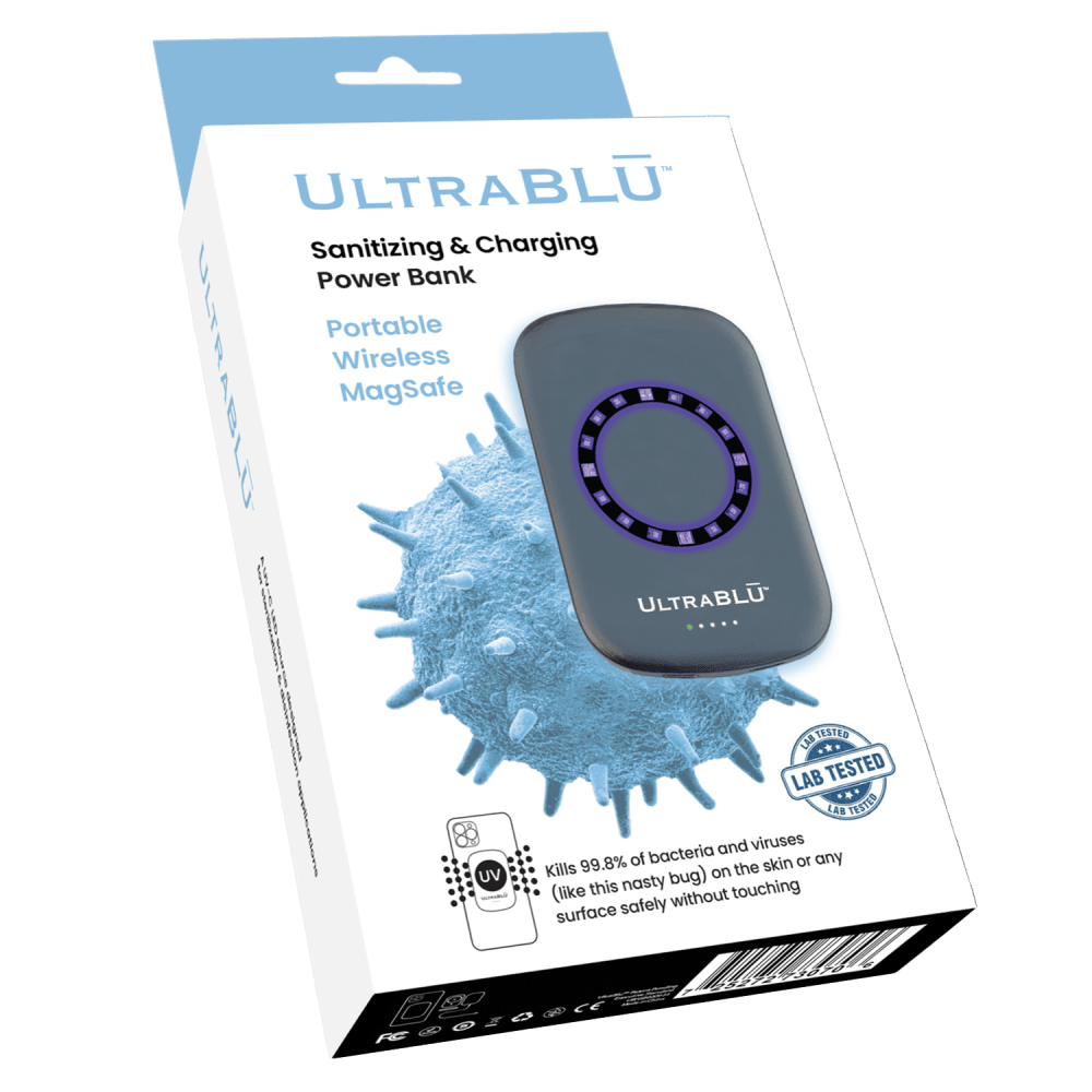 Wholesale cell phone accessory UltraBLU - Sanitizing and Charging Magnetic Power Bank - Grey