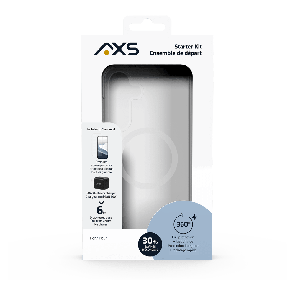 Wholesale cell phone accessory AXS - Starter Kit (Includes Ultra Clear Case, Screen Protector