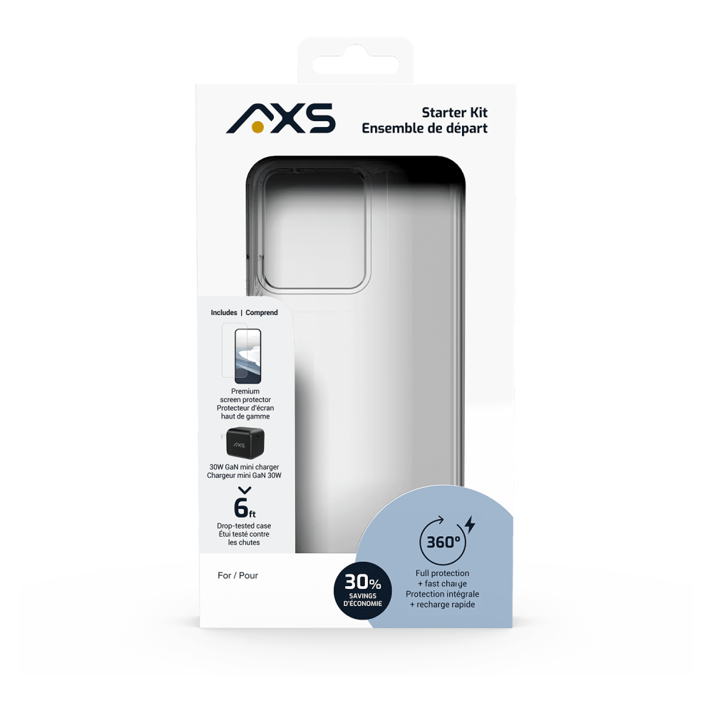 Wholesale cell phone accessory AXS - Starter Kit (Includes Ultra Clear Case, Screen Protector
