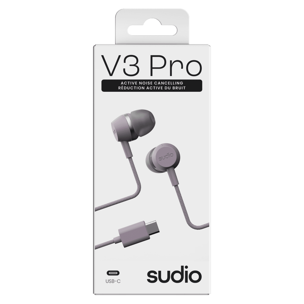 Wholesale cell phone accessory Sudio - V3 Pro Noise Cancelling Wired Earbuds - Purple