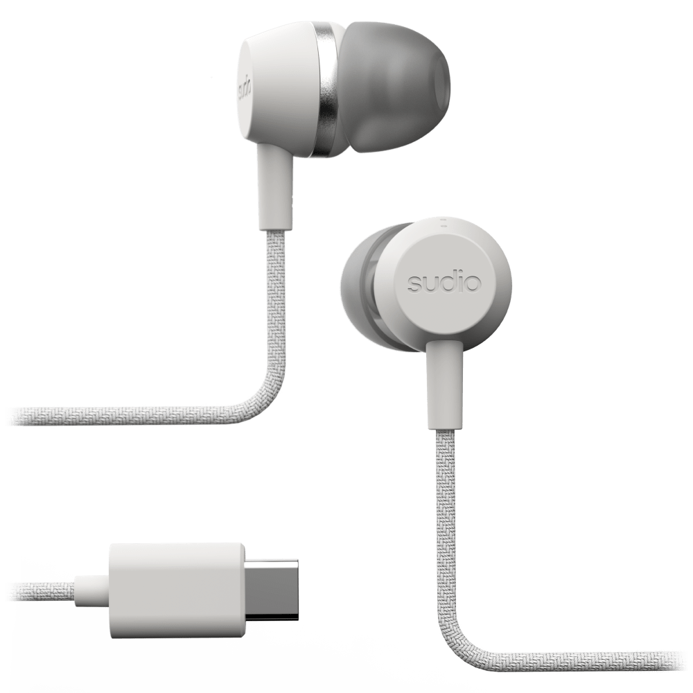 Wholesale cell phone accessory Sudio - V3 Pro Noise Cancelling Wired Earbuds - White