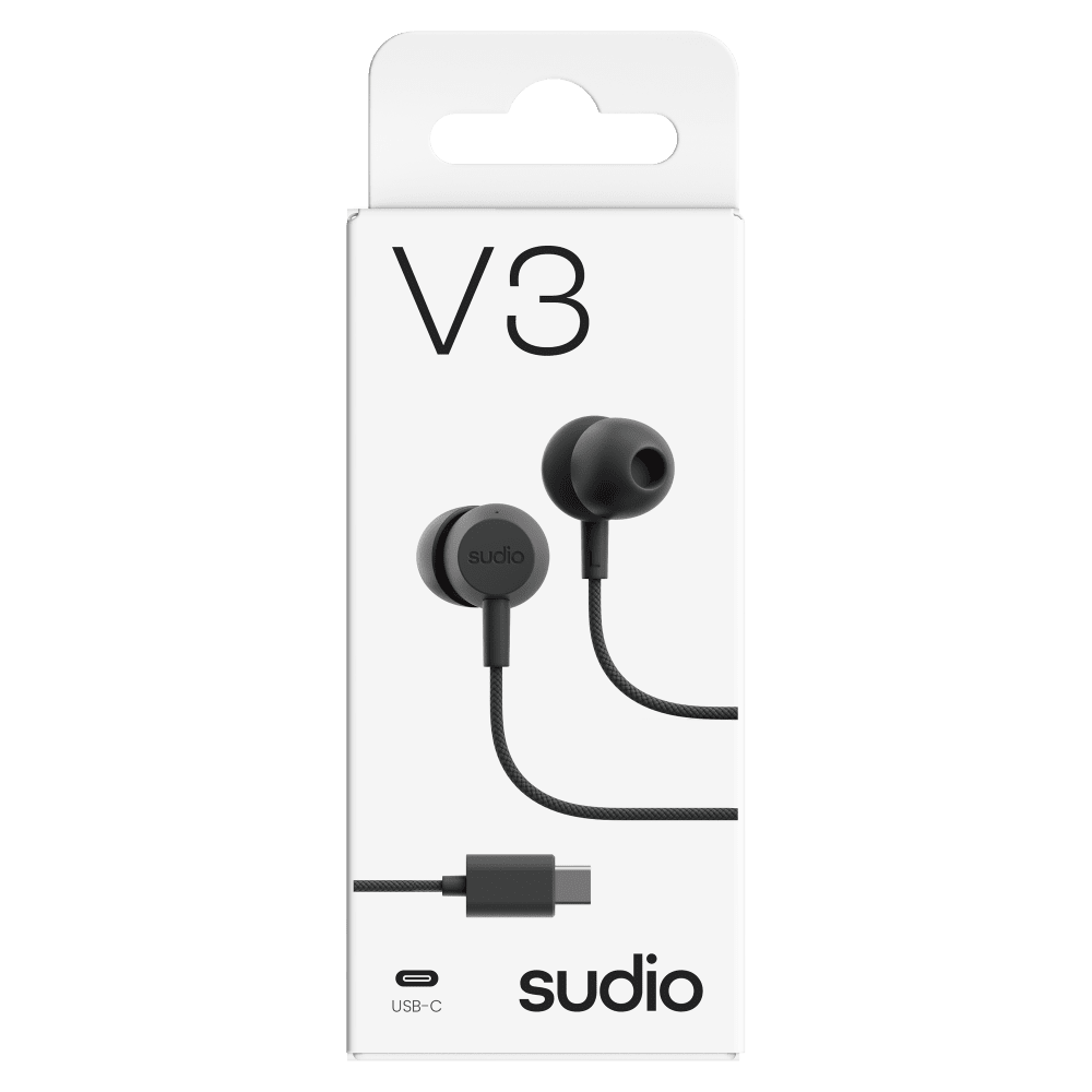 Wholesale cell phone accessory Sudio - V3s Essential Wired Earbuds - Black