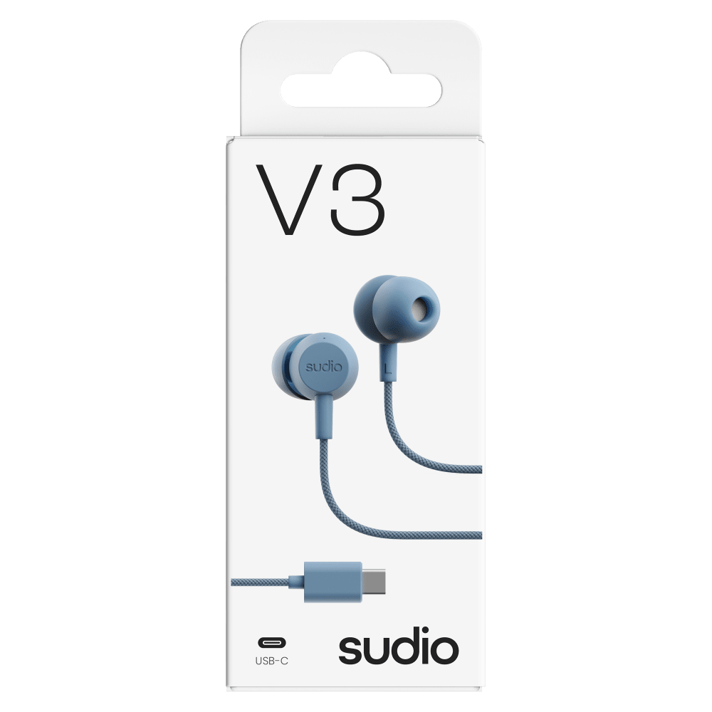 Wholesale cell phone accessory Sudio - V3s Essential Wired Earbuds - Blue
