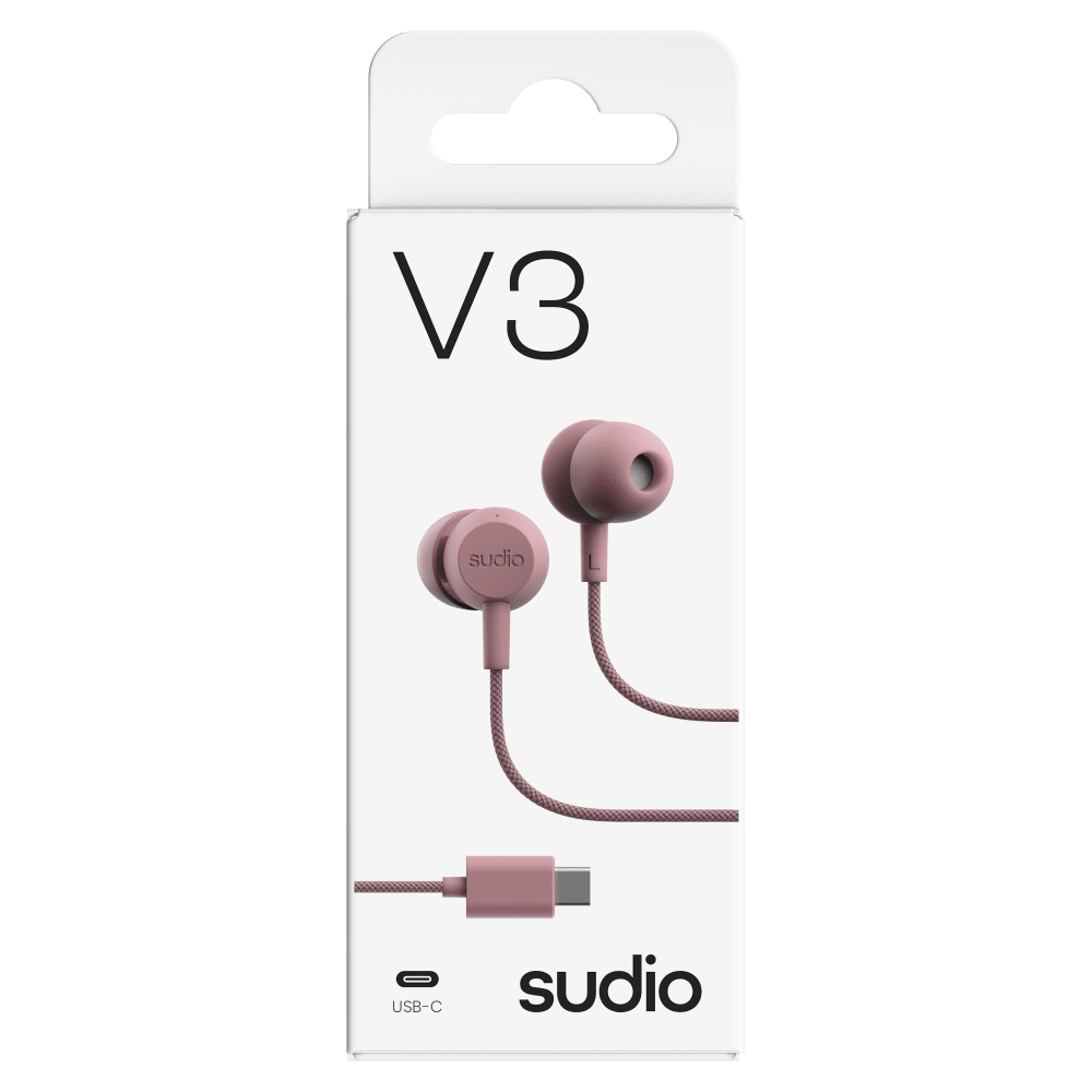 Wholesale cell phone accessory Sudio - V3s Essential Wired Earbuds - Pink