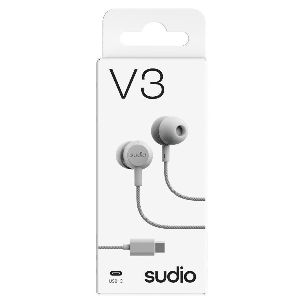 Wholesale cell phone accessory Sudio - V3s Essential Wired Earbuds - White