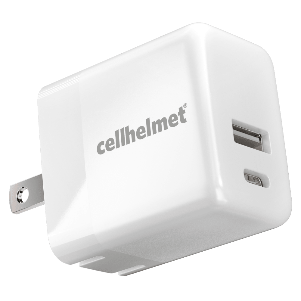 Wholesale cell phone accessory cellhelmet - USB A and USB C Dual Wall Charger 20W PD - White