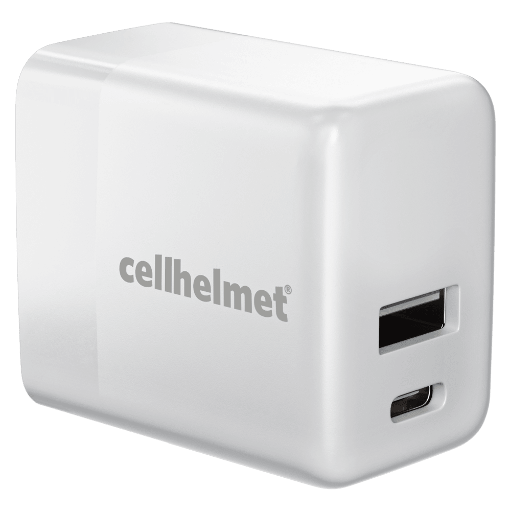 Wholesale cell phone accessory cellhelmet - USB A and USB C Dual Wall Charger 20W PD - White