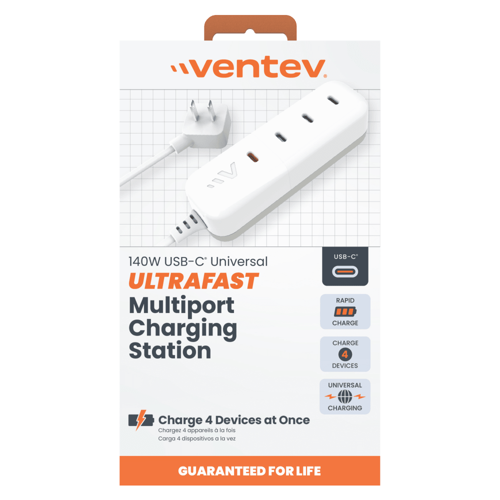 Wholesale cell phone accessory Ventev - 140W 4-Port USB-C Universal ULTRAFAST Multiport Charging