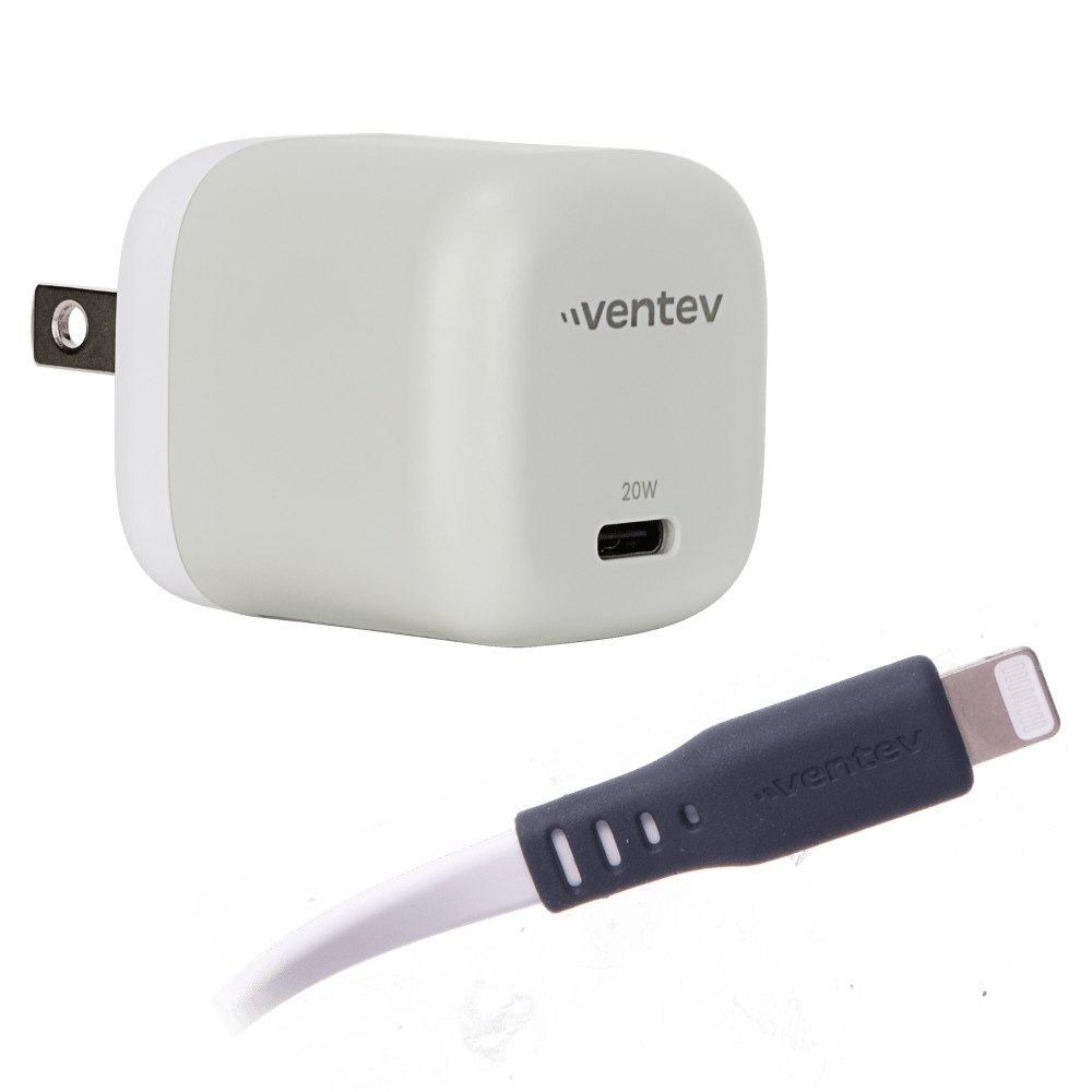 Wholesale cell phone accessory Ventev - 20W PD USB C Mini Wall Charger and USB C to Apple Lightning