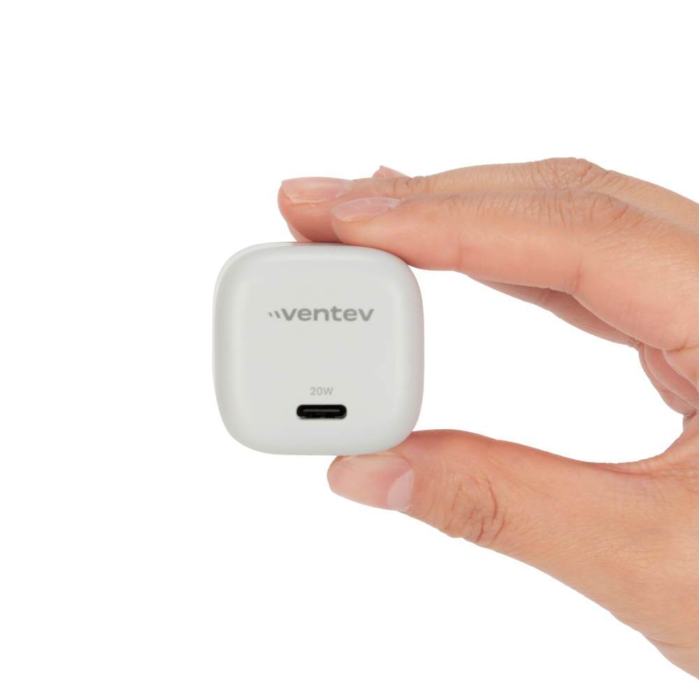 Wholesale cell phone accessory Ventev - 20W PD USB C Mini Wall Charger - White