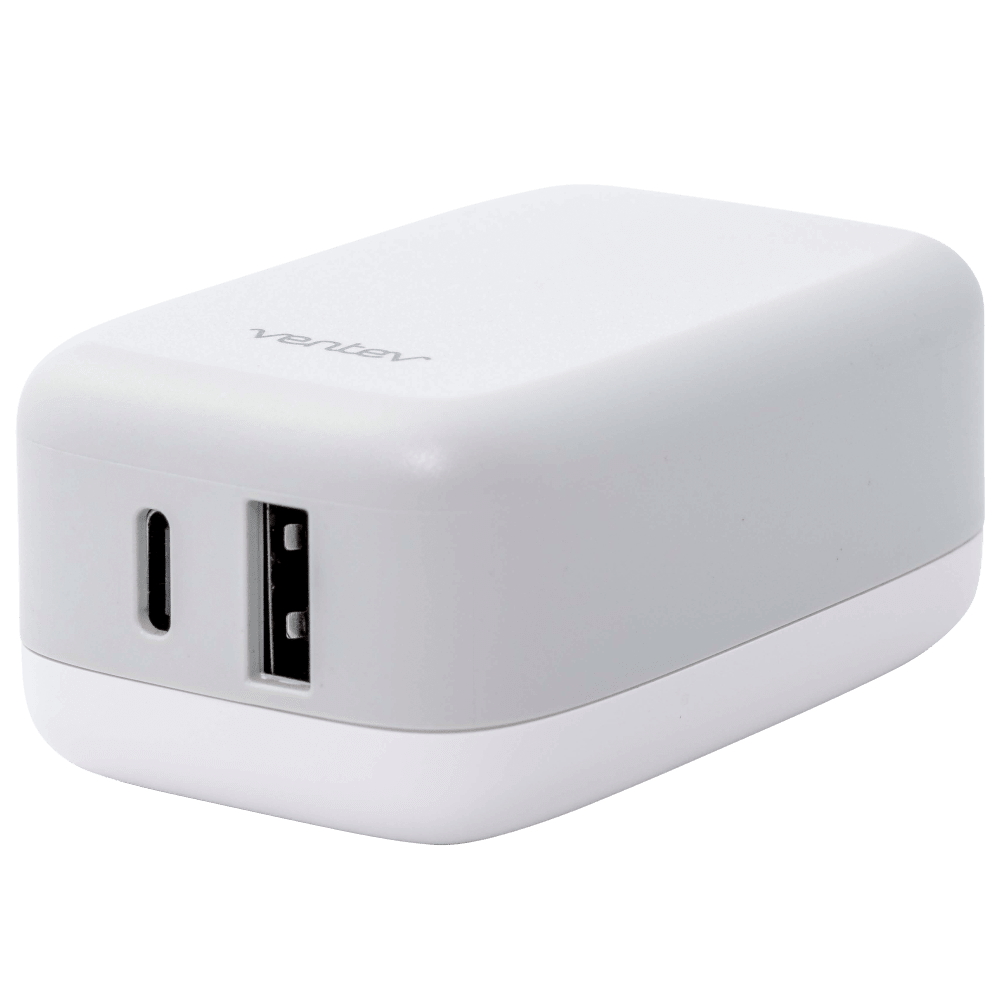 Wholesale cell phone accessory Ventev - 27W Dual USB C and USB A Wall Charger - White