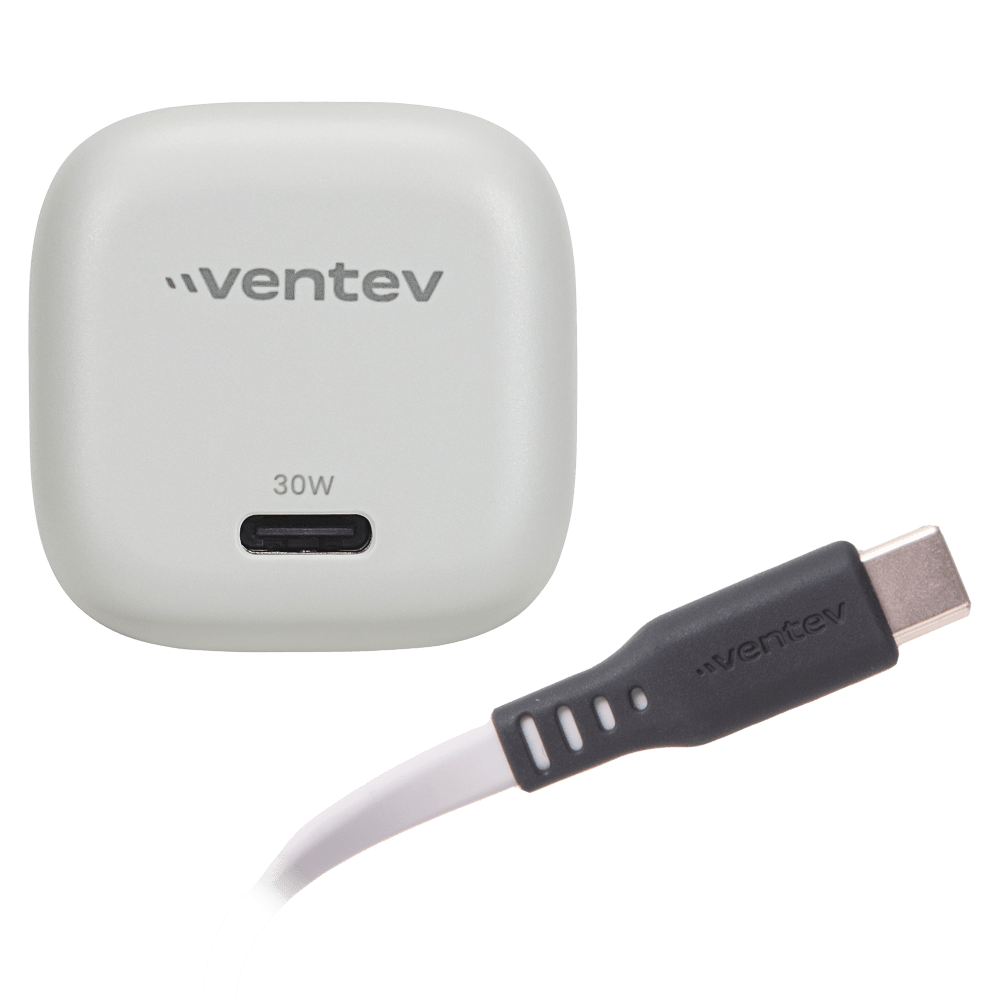 Wholesale cell phone accessory Ventev - 30W PD PPS Mini USB C Wall Charger and USB C to USB