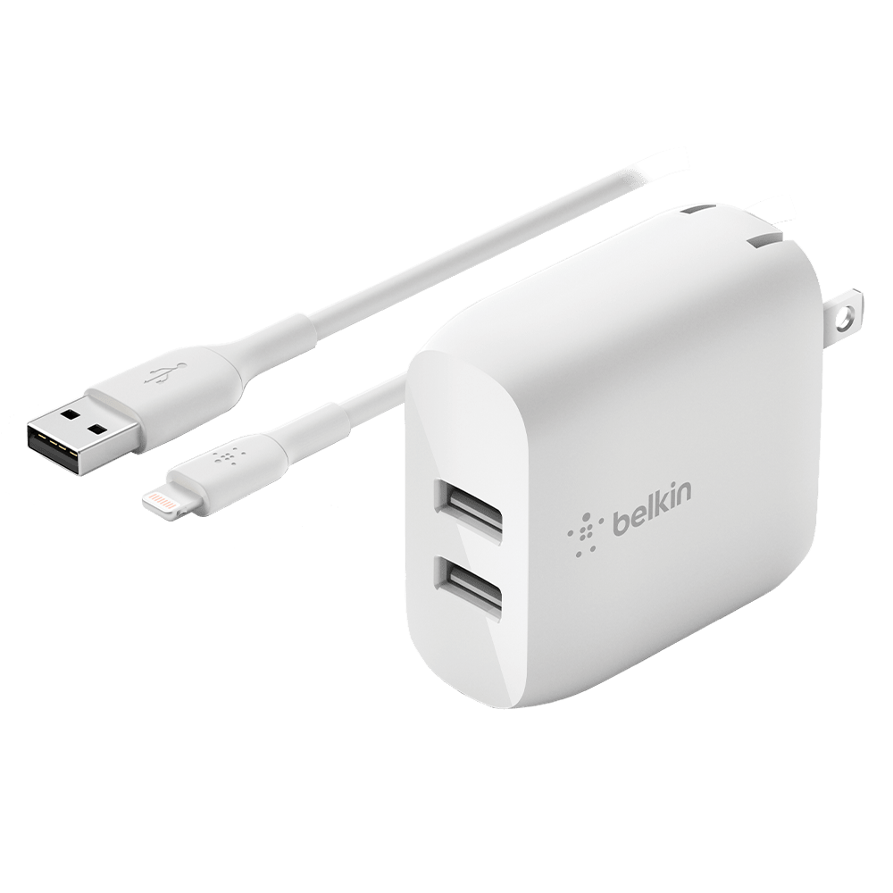 Wholesale cell phone accessory Belkin - Dual Port USB A 24W Wall Charger with Apple Lightning