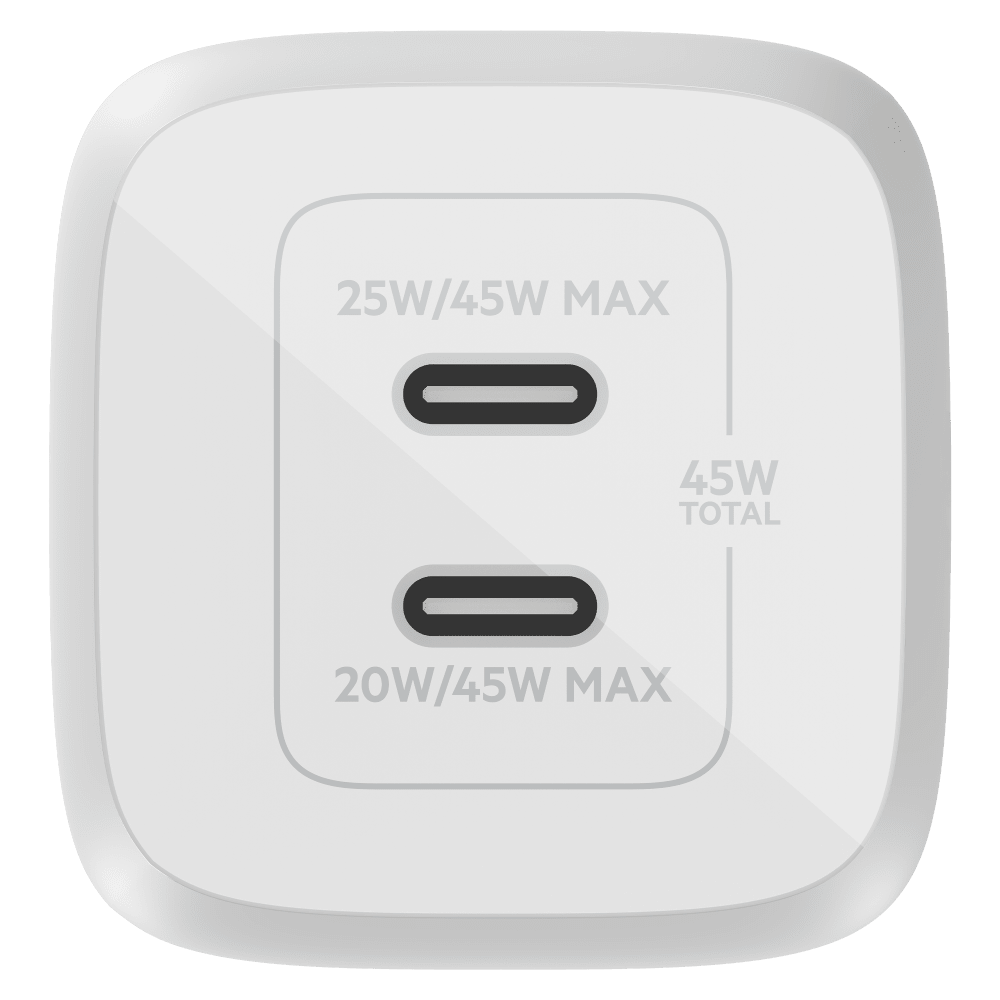 Wholesale cell phone accessory Belkin - Dual Port USB C PD Wall Charger with PPS 45W - White