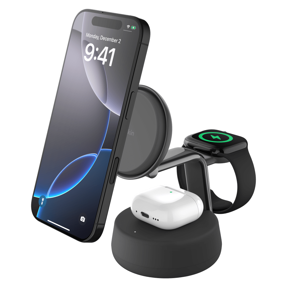 Wholesale cell phone accessory Belkin - 3-in-1 Qi2 Magnetic Charging Dock 25W - Black