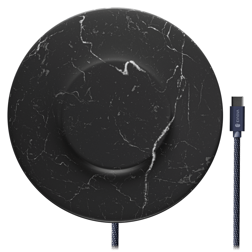 Wholesale cell phone accessory Einova - Classic Wireless Charging Stone - Black Marble