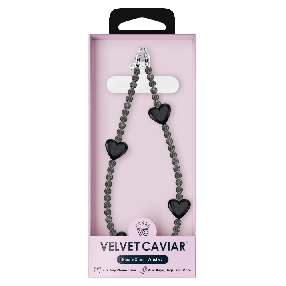 Wholesale cell phone accessory VELVET CAVIAR - Phone Charm - Black Heart