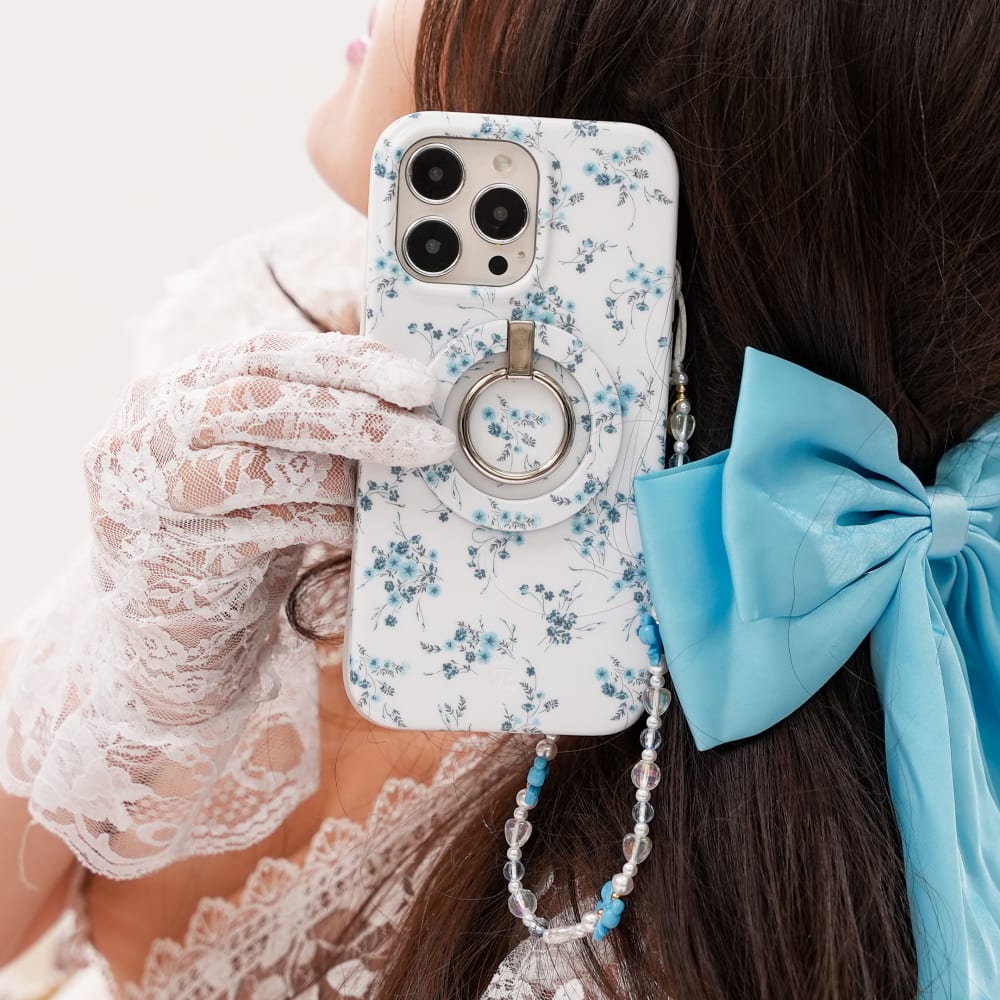 Wholesale cell phone accessory Velvet Caviar - Phone Charm - French Blue Bow