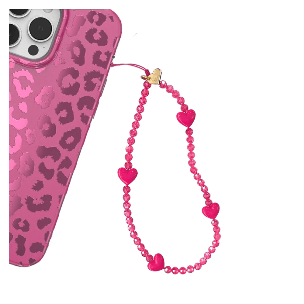 Wholesale cell phone accessory Velvet Caviar - Phone Charm - Hot Pink Heart