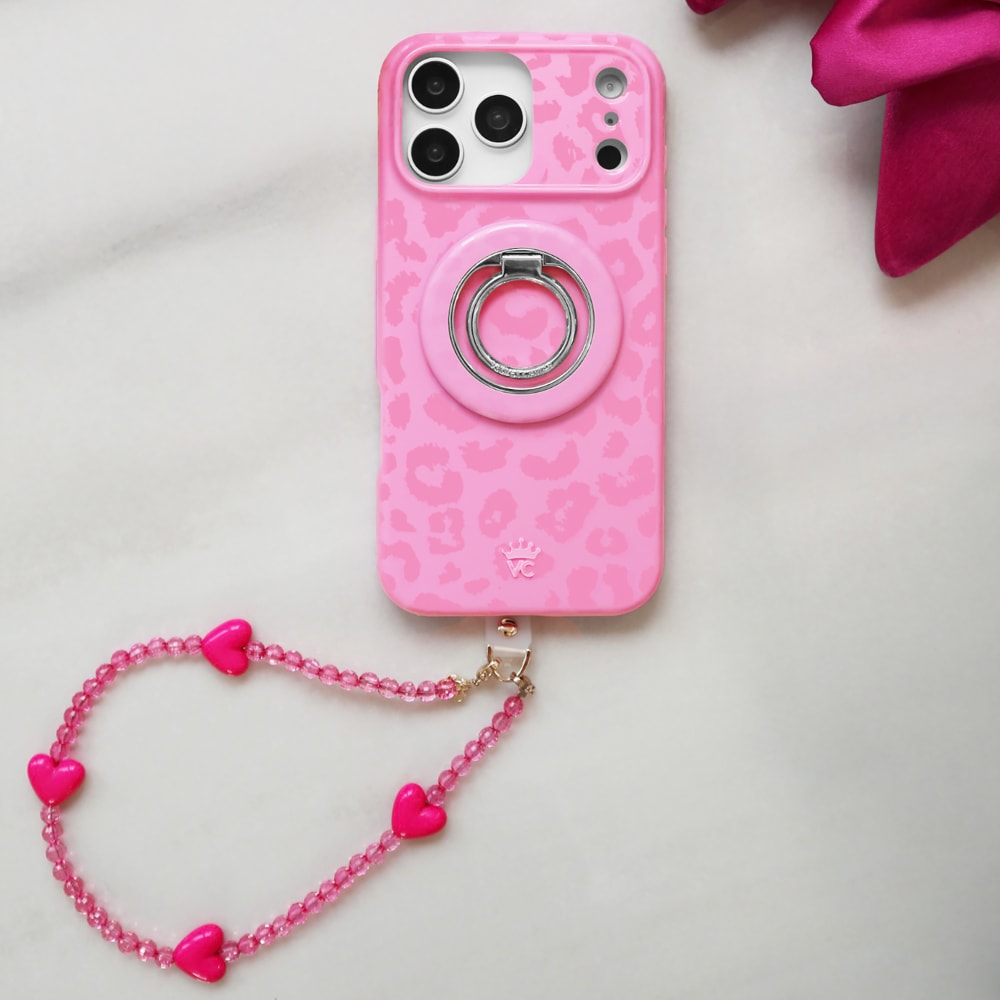 Wholesale cell phone accessory VELVET CAVIAR - Phone Charm - Hot Pink Heart
