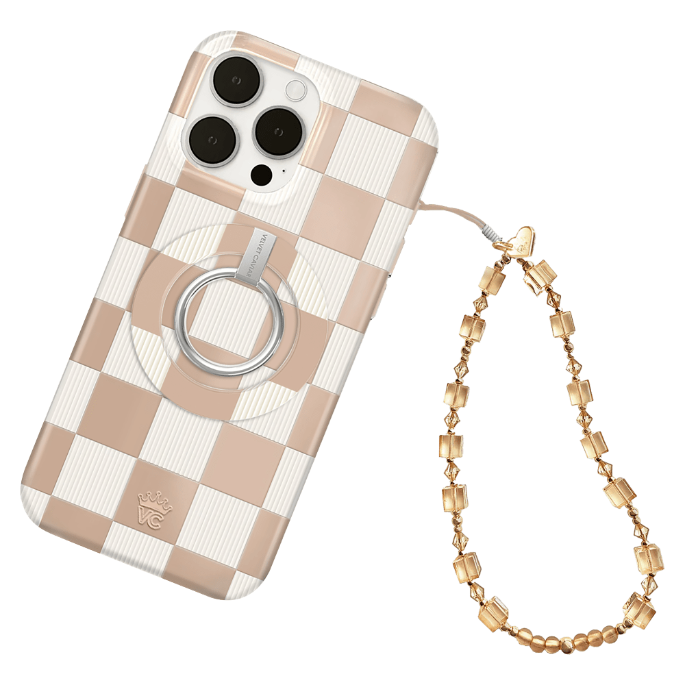 Wholesale cell phone accessory VELVET CAVIAR - Phone Charm - Nude Cube