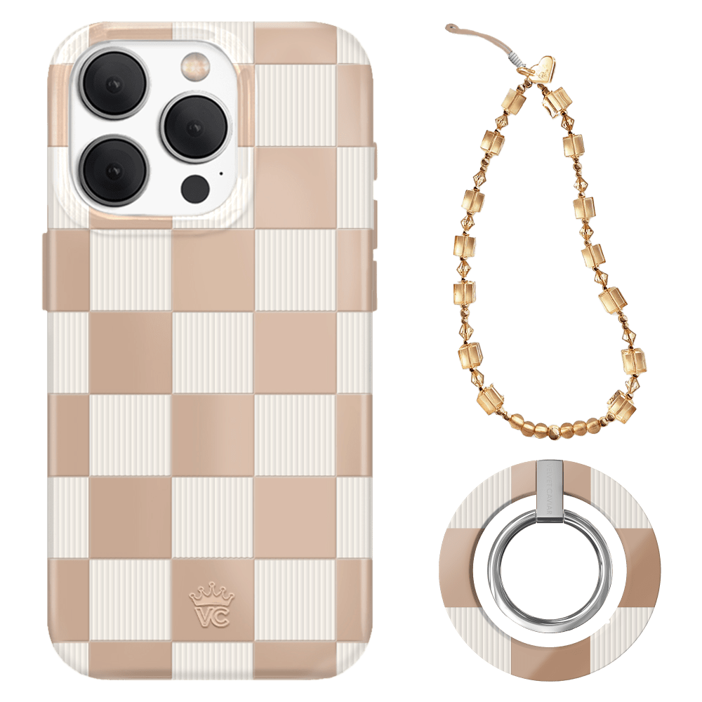 Wholesale cell phone accessory VELVET CAVIAR - Phone Charm - Nude Cube