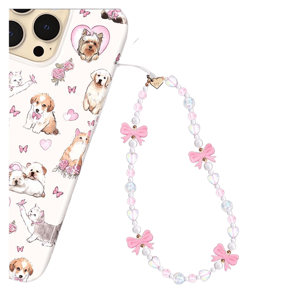 Wholesale cell phone accessory VELVET CAVIAR - Phone Charm - Pink Bow