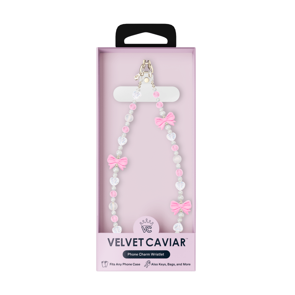 Wholesale cell phone accessory VELVET CAVIAR - Phone Charm - Pink Bow