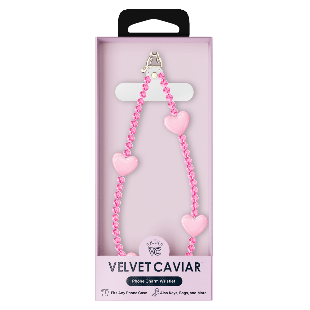 Wholesale cell phone accessory VELVET CAVIAR - Phone Charm - Pink Heart