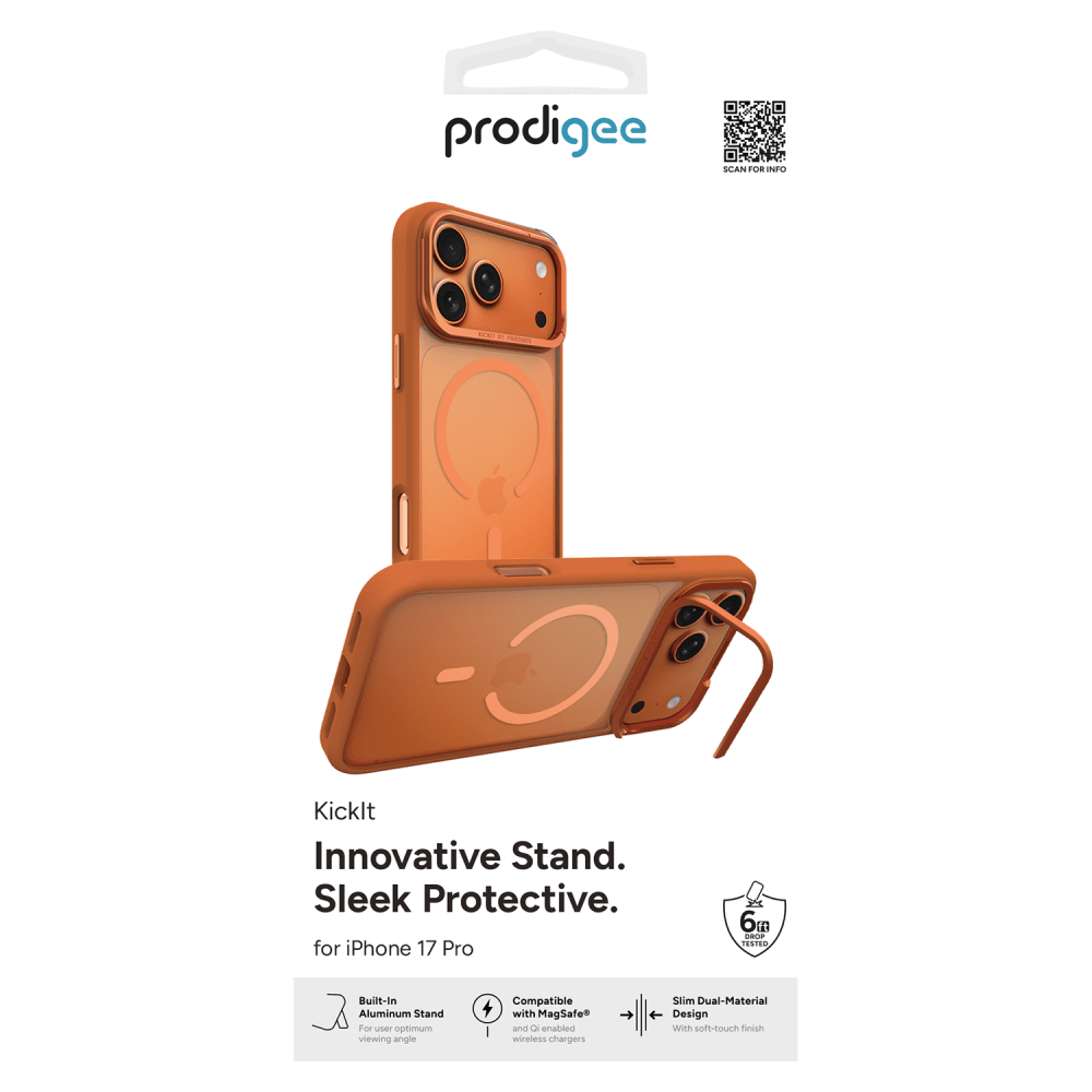 Wholesale cell phone accessory prodigee - KickIt MagSafe Case for Apple iPhone 17 Pro - Orange