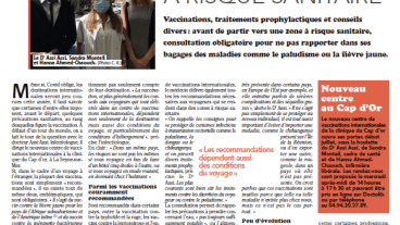 Ouverture du Centre de Vaccinations Internationales à la Clinique du Cap d'Or